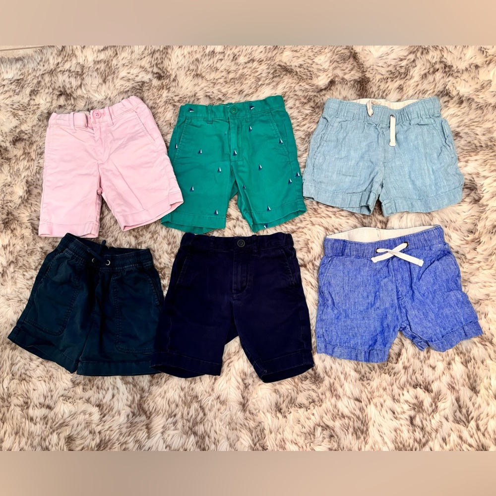 Crew Cuts J Crew - boys linen dock shorts LOT of 6 pairs of shorts!